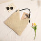 Geometric Woven Straw Beach Bag