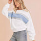Contrast Color Loose Round Neck Sweatshirt