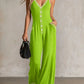 Women's V-Neck Backless Wide-Leg Jumpsuit