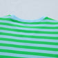 Stripe Puff Short Sleeve T Shirt Matching Shorts Set
