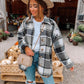 Long-sleeved Lapel Loose-fitting Women's Plaid Shirt