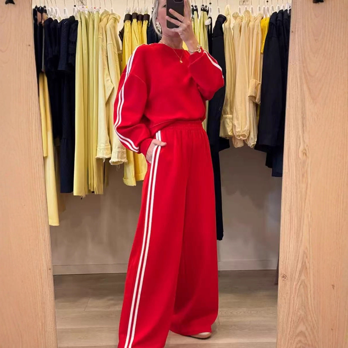 Women's Side Stripe Pocket Two-piece Suit