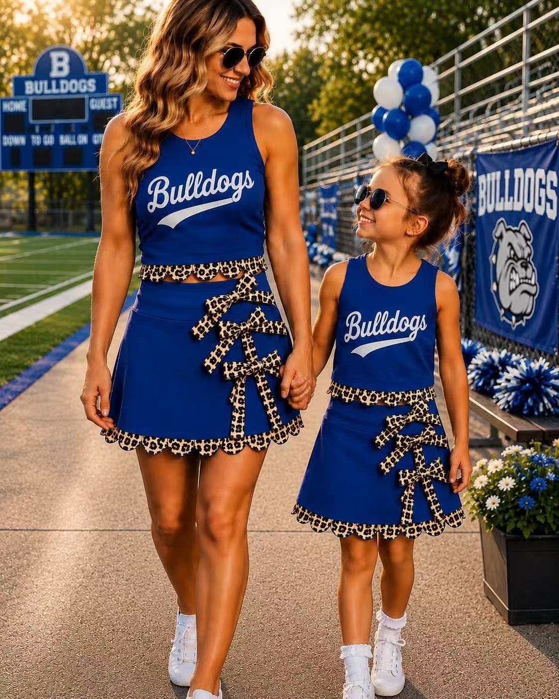 Custom Text Logo Girls' Sleeveless Top and Skirt Two-Piece Set