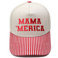 Embroidered "MAMA MERICA" Trucker Hat – Color-Block Structured Baseball Cap