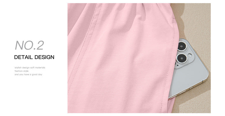 Stitched Detail Loose Tank Top Cotton 2pcs Short Set