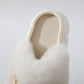 Double D Detail Faux Fur Winter Comfort Slippers