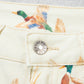 Beige Stylish Mallard Printed Cuffed Hem Shift Jeans