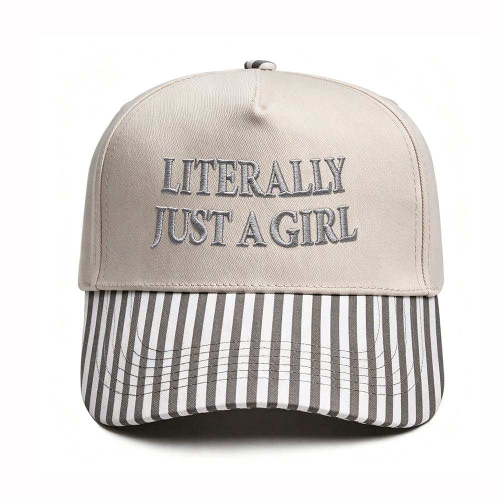 LITERALLY JUST A GIRL Embroidered Trucker Hat