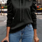 Ruched Puff Long Sleeve Hoodie