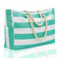 Custom Beach Bag Striped Canvas Tote