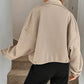 Chic Geometric Textured Zip Up Jacket