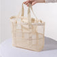 Mesh Fabric Travel Storage Bag Large Capacity Visual Partition Storage Handbag