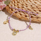 Marine Style Starfish Shell Turquoise Shell Beaded Chain Stretch Bracelets