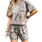Multicolour Camouflage Loose Tee Drawstring Shorts 2pcs Outfit