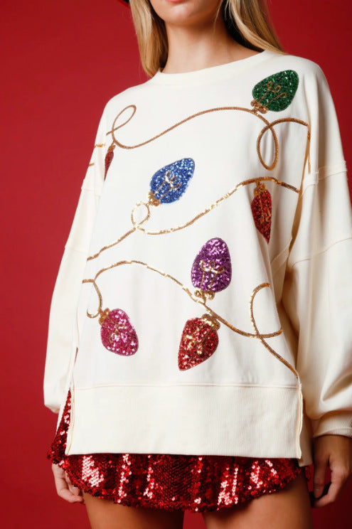 Christmas Sequined Lantern Sweatshirt