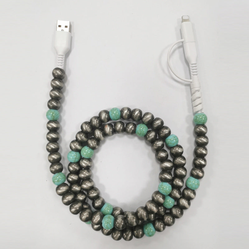 Colored Bead Mobile Phone Charging Cable