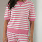 Stripe Puff Short Sleeve T Shirt Matching Shorts Set