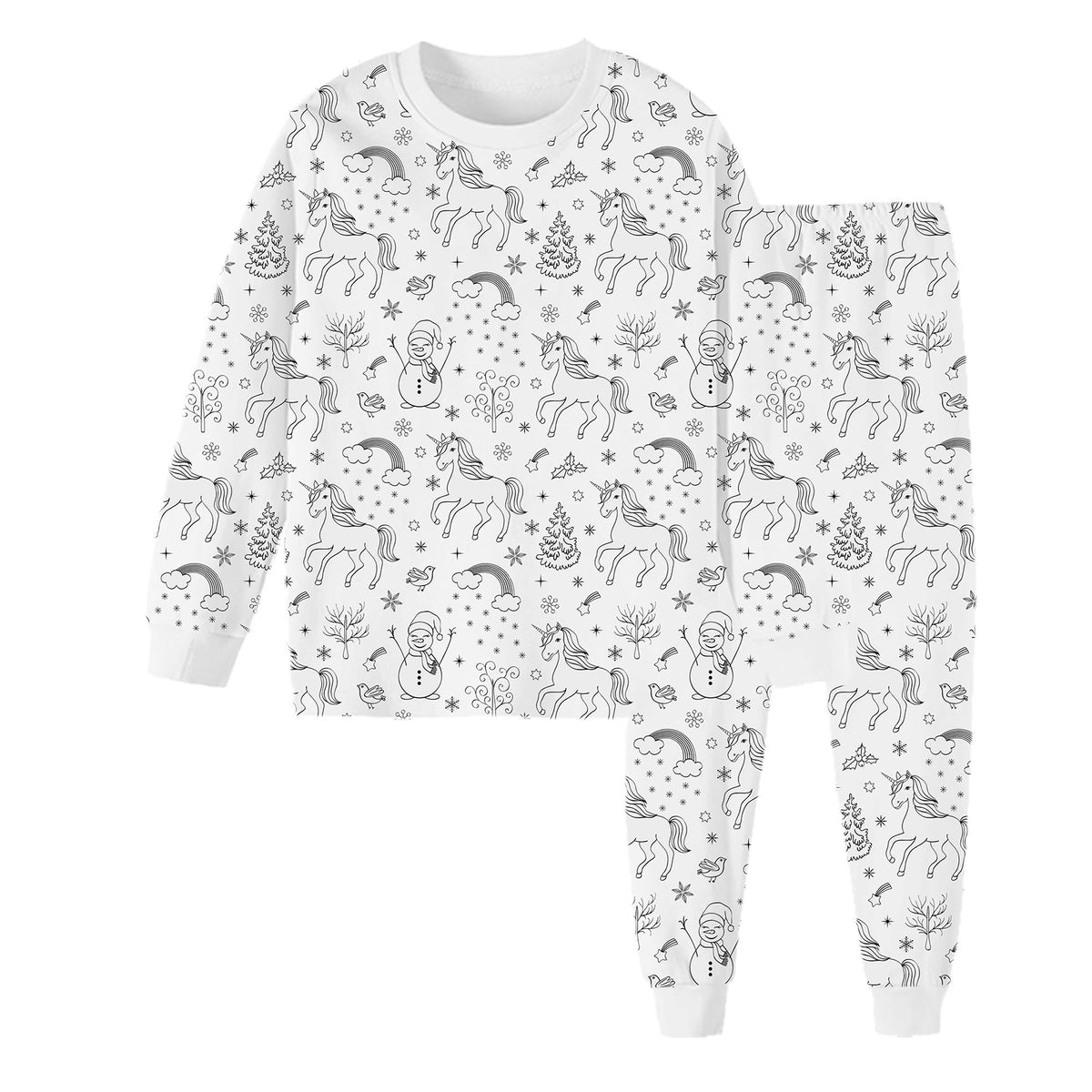 Kid's Doodle Print Pajama Set