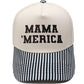 Embroidered "MAMA MERICA" Trucker Hat – Color-Block Structured Baseball Cap