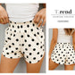 Polka Dot Print Shirred High Waist Casual Shorts