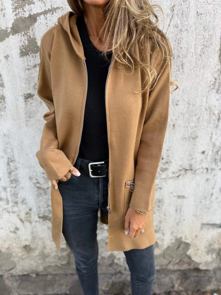 Casual Zip Up Hooded Coat