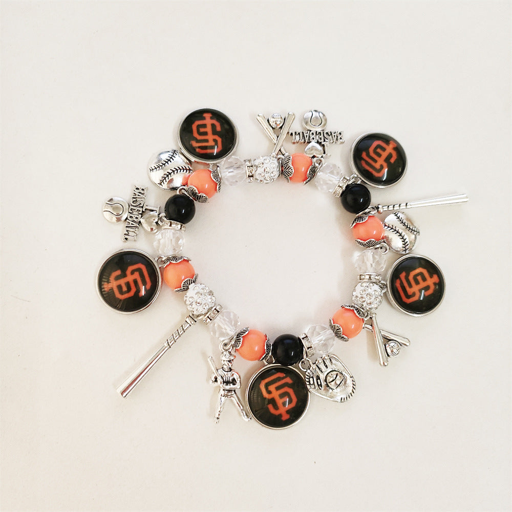 Game Day Team Charm Bead Bracelet Collection