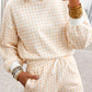 Plaid Baggy Pullover Drawstring Casual Shorts 2pcs Outfit