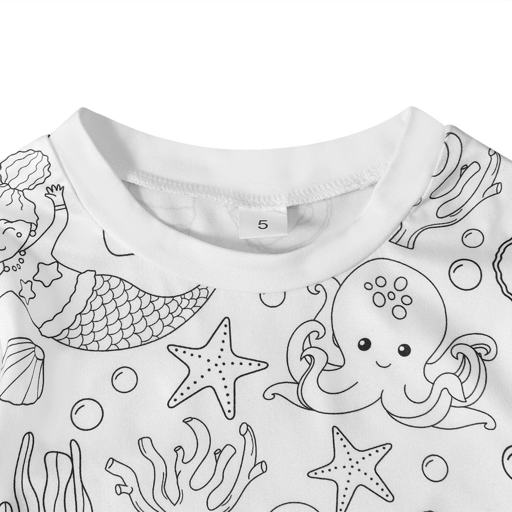 Kid's Doodle Print Pajama Set
