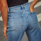 High Rise Straight Cuff Jeans