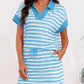 Earthy Stripe Polo and Skirt Co-Ord Set
