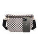 Checkered Woven Crossbody Fanny Pack