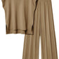 Women's knitted suit vest sweater wide-leg pants two-piece suit