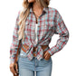 Loose Plaid Pocket Shirt for Women