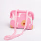 Striped Knit Cloud Frame Clutch Crossbody Bag