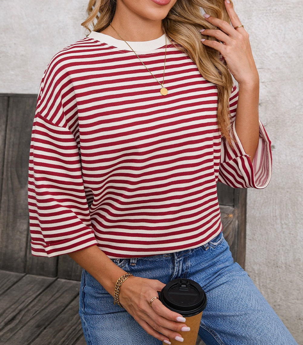 Striped Back Bow Tie T-Shirt