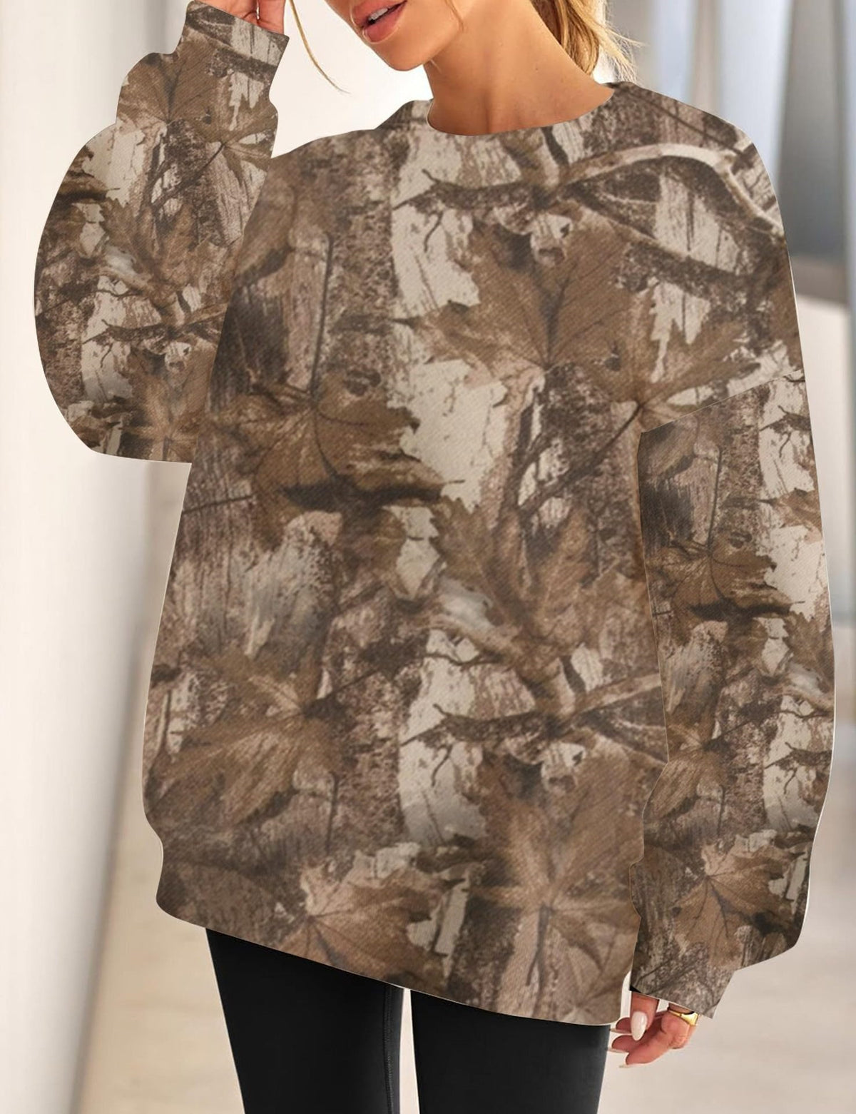 Oversized Camo Crewneck Sweatshirt