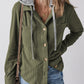 Drawstring Hooded Corduroy Jacket