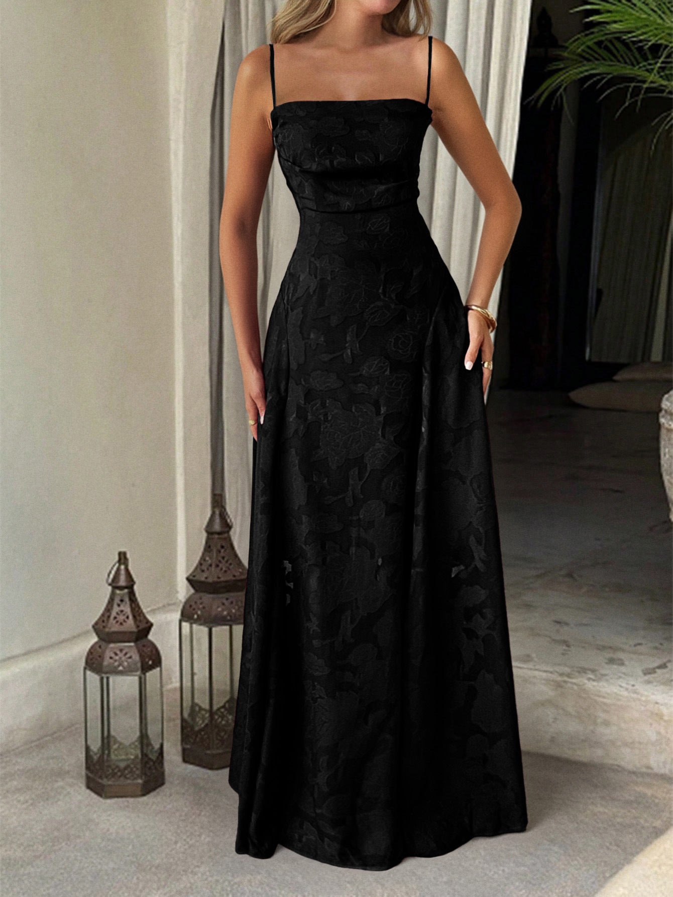 Floral Spaghetti Strap Maxi Dress