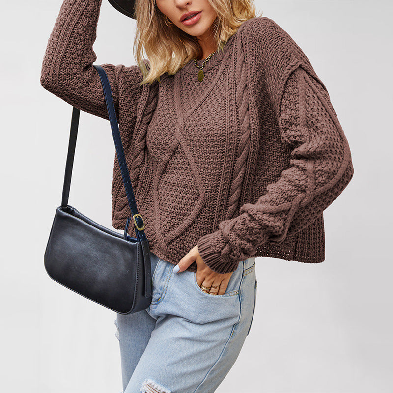 Large Size Loose Chunky Knit Pullover Sweater