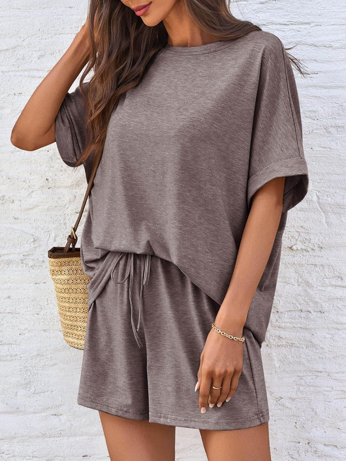 Laid-back Short Sleeve Boxy T-shirt & Short Casual Set