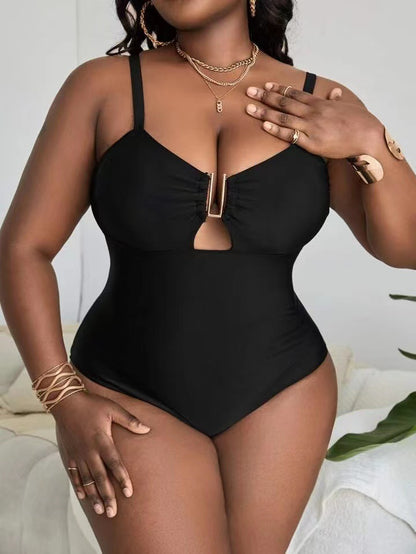 Plus Size One Piece Hollow Swimsuit