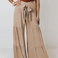 Boho Strappy Elastic Waist Wide Leg Pants