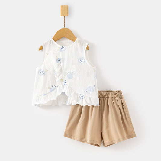 Baby Girl Vest Shorts Two Piece Set