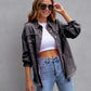 Long Raw Edge Ripped Denim Jacket
