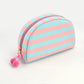 Personalized Embroidered Striped Canvas Toiletry Bag/Makeup Bag