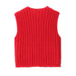 Sleeveless Button Knitted Top