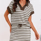 Earthy Stripe Polo and Skirt Co-Ord Set