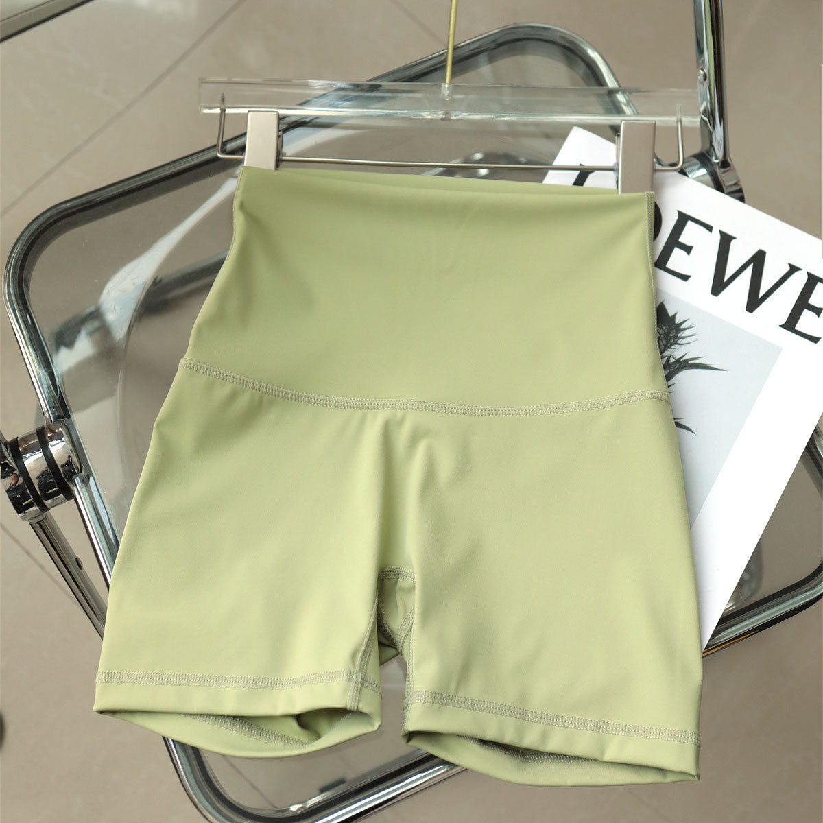 No Awkward Line High Waist Elastic Fitness Base Sports Shorts