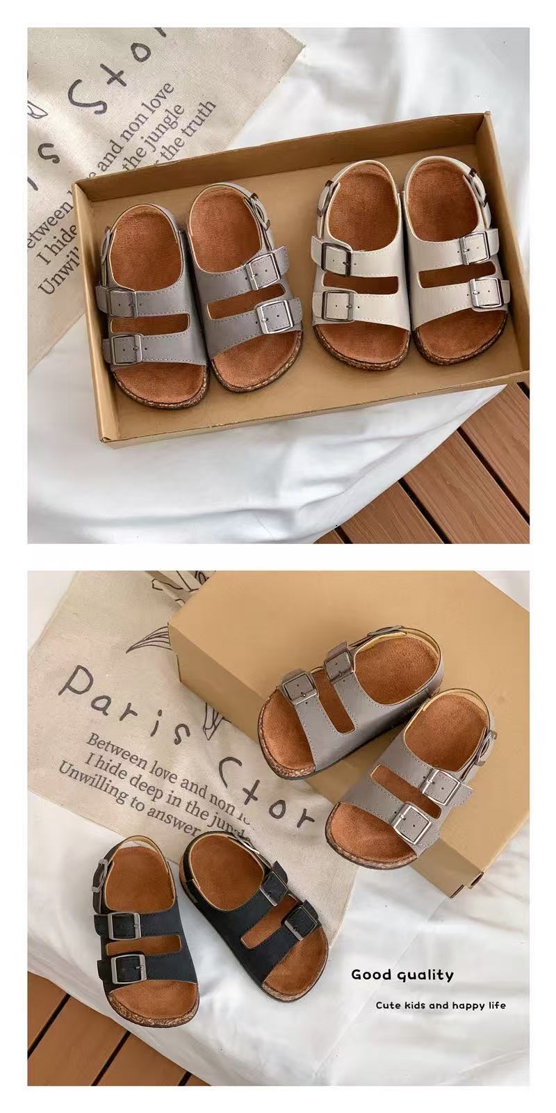 Double Buckle Kids Sandals