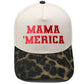 Embroidered "MAMA MERICA" Trucker Hat – Color-Block Structured Baseball Cap
